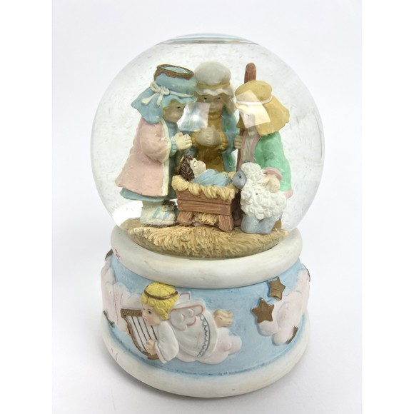 Vintage 1995 The San Francisco Music Box Company Nativity Scene Song Snow Globe - Picture 5 of 9